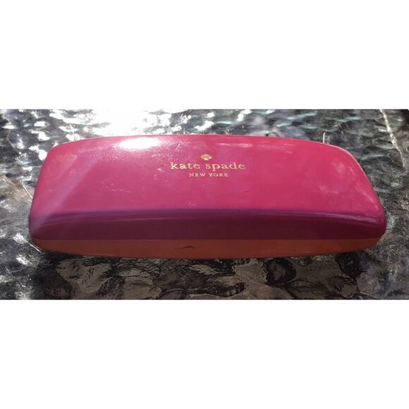 Kate Spade New York Pink and Orange Eyeglass Sunglasses Case With Eyes Inside. - Picture 7 of 8